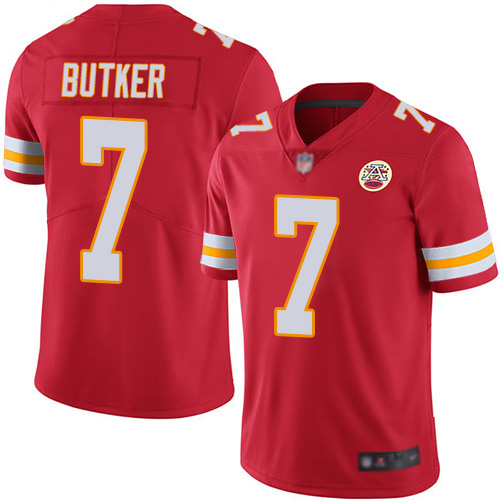 Men Kansas City Chiefs 7 Butker Harrison Red Team Color Vapor Untouchable Limited Player Football Nike NFL Jersey